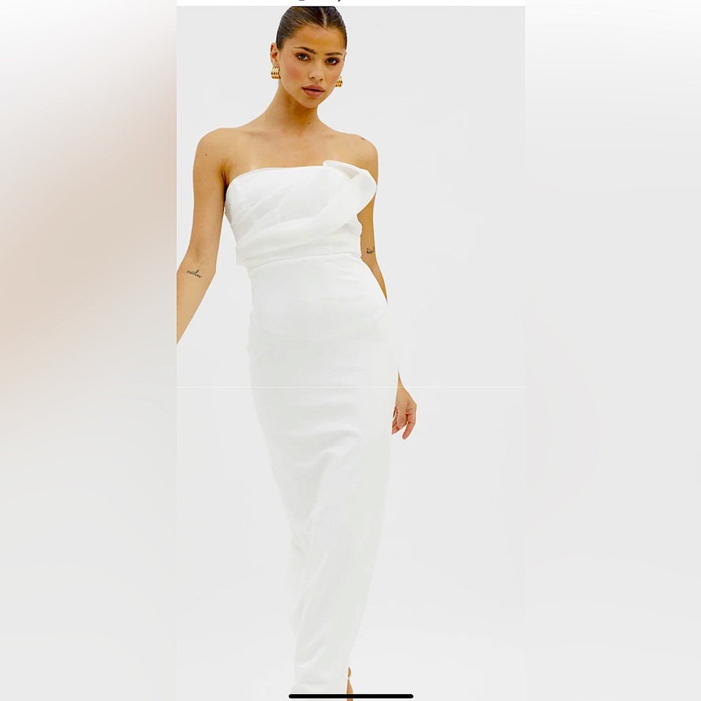 New White Strapless Dress